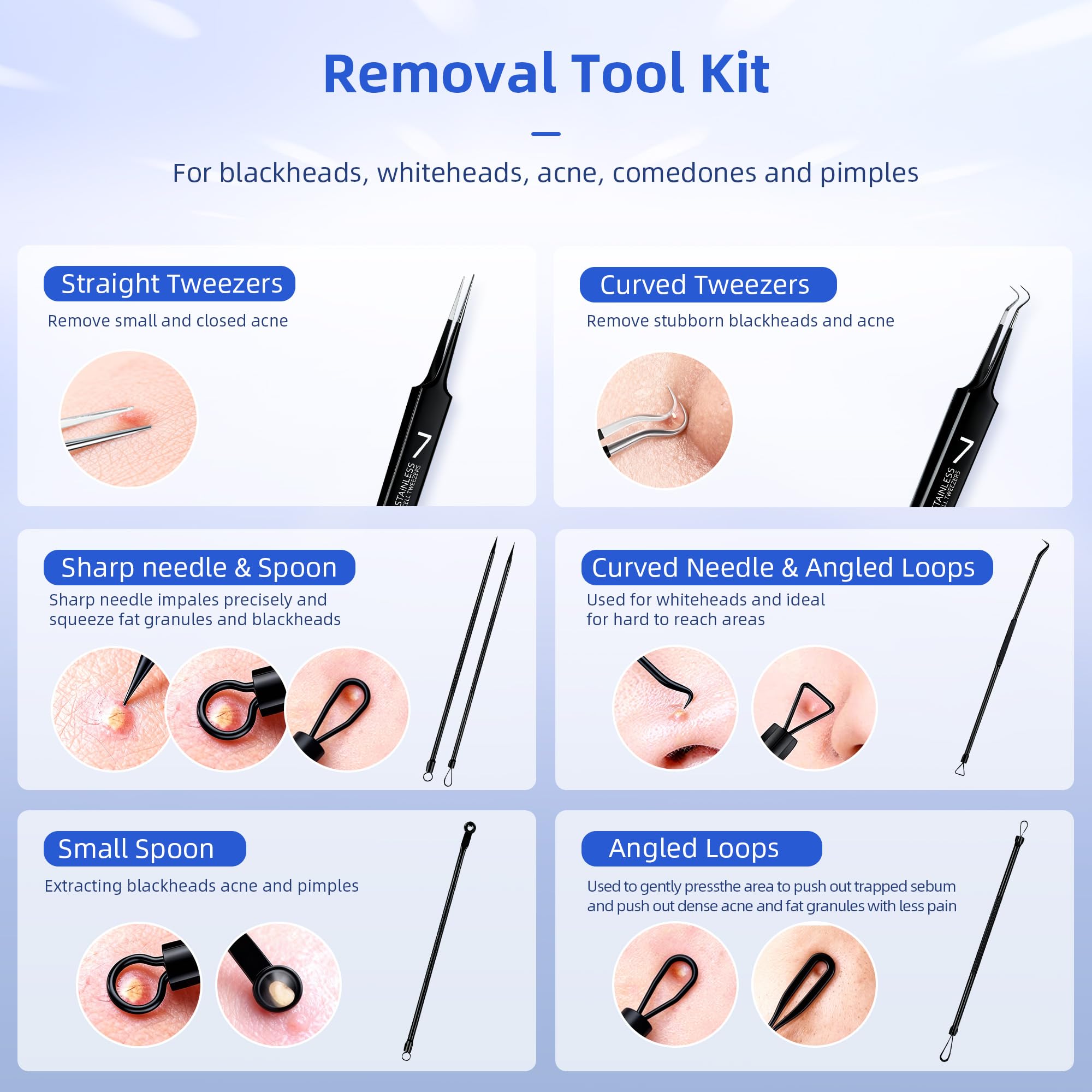 Shelvestar dermatologist-grade stainless steel tools for durability and hygiene