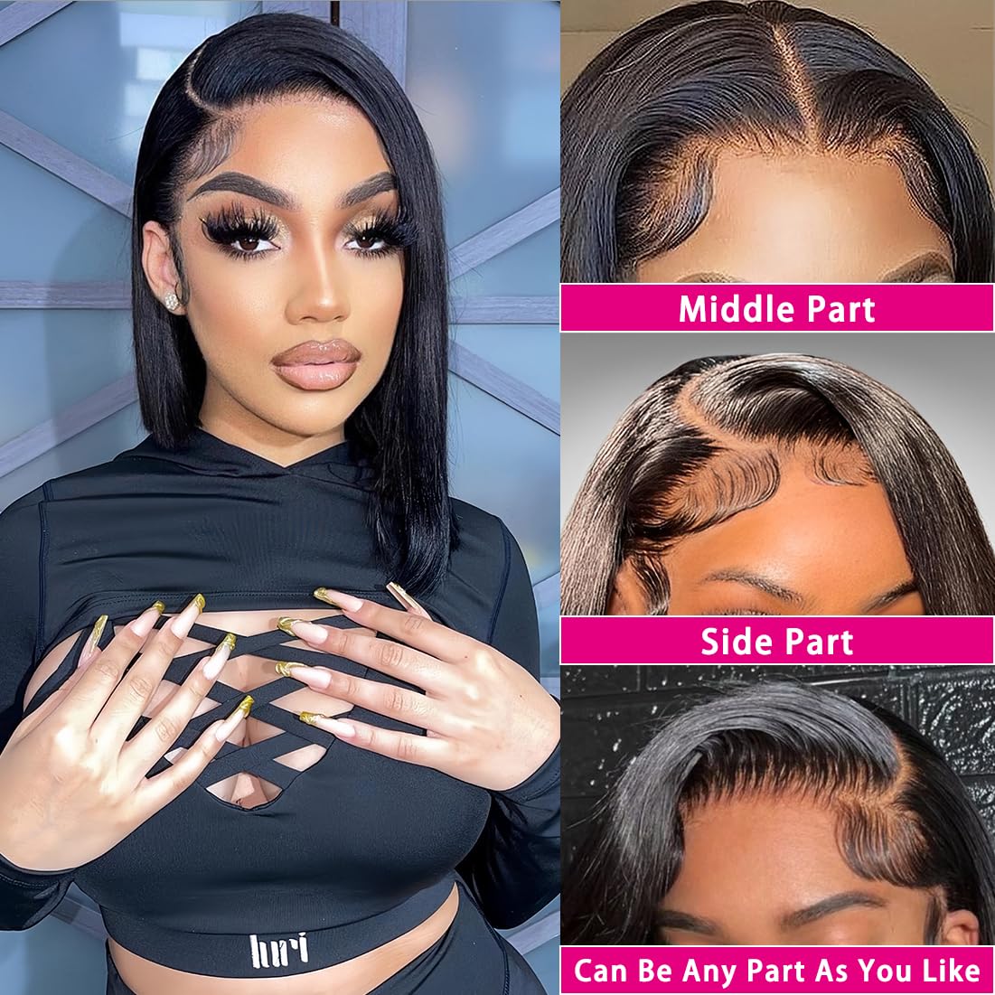 Shesbeauty 13x4 lace front with HD transparent lace for a seamless look.
