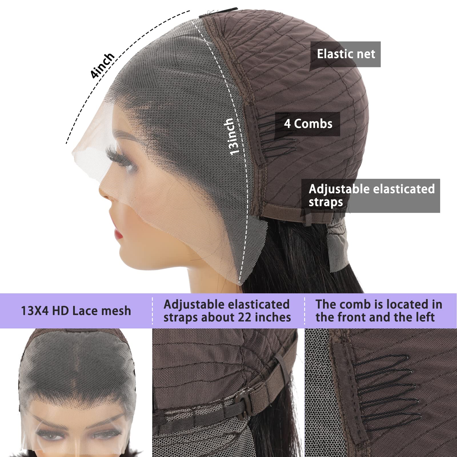 Shesbeauty glueless cap design for quick, comfortable wear.
