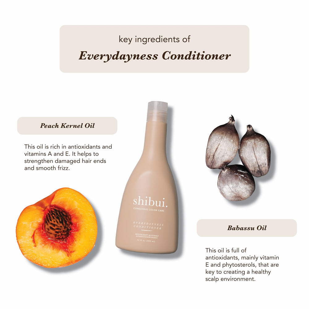 SHIBUI Everydayness conditioner on hair shows shine and soft texture.