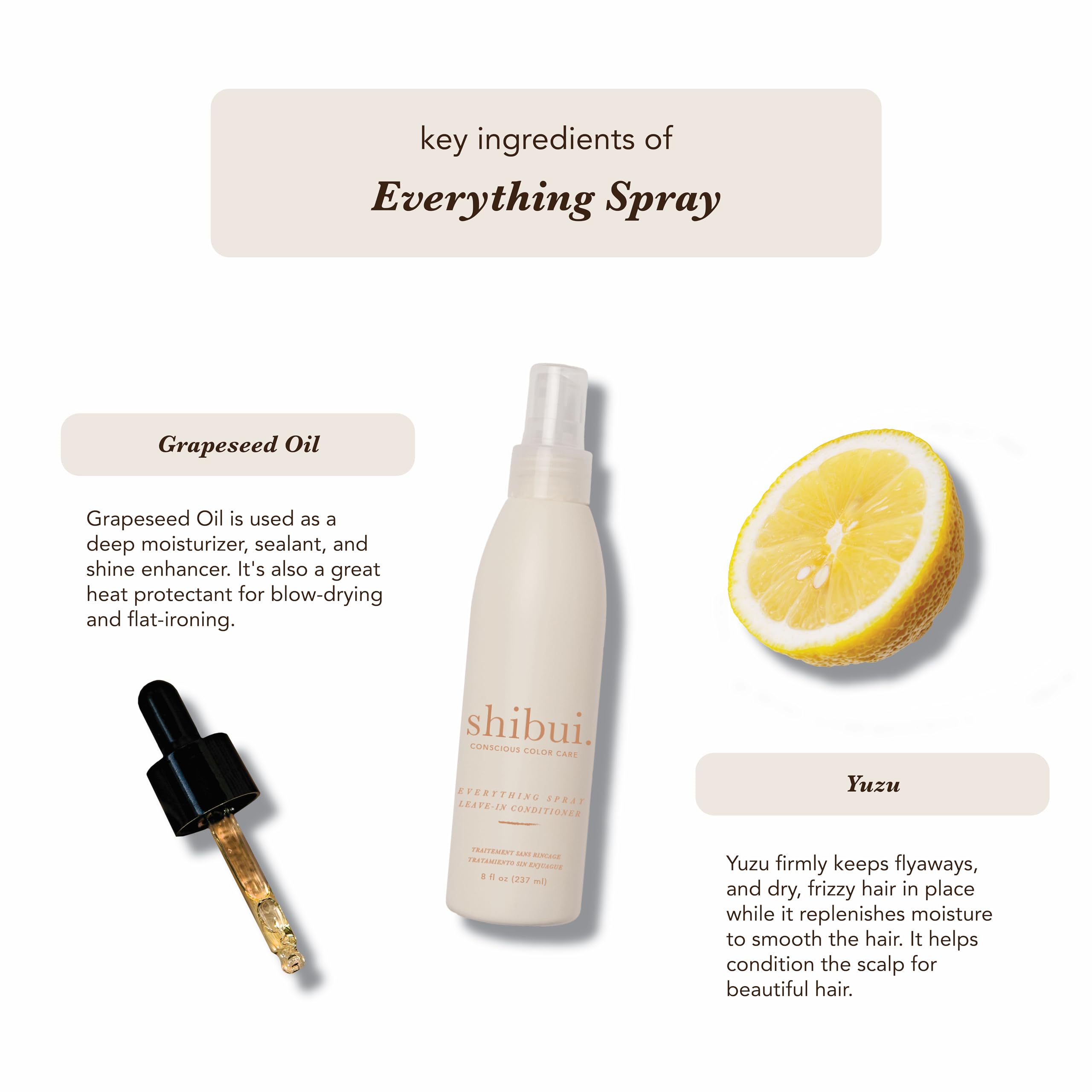 SHIBUI Everything Spray after application delivers shine and a smooth finish