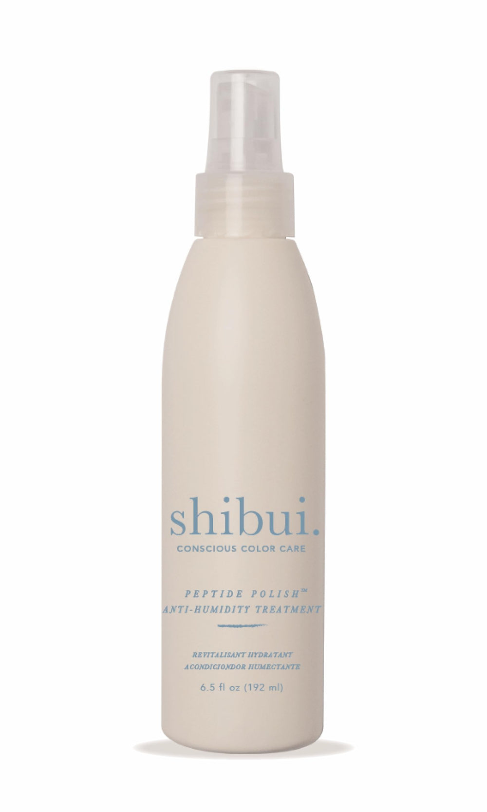 SHIBUI Peptide Polish bottle closeup promoting color care and shine.