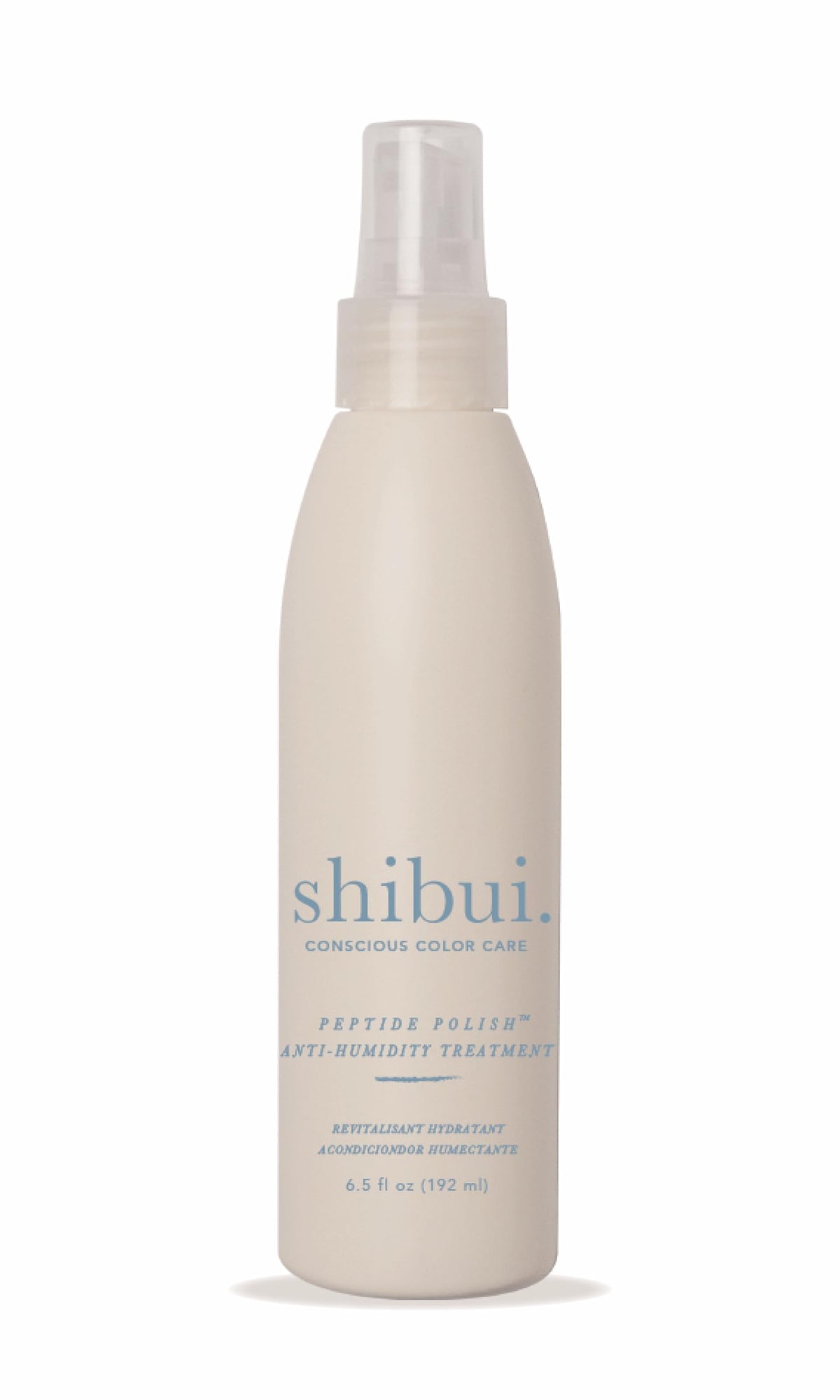 SHIBUI Peptide Polish bottle closeup promoting color care and shine.