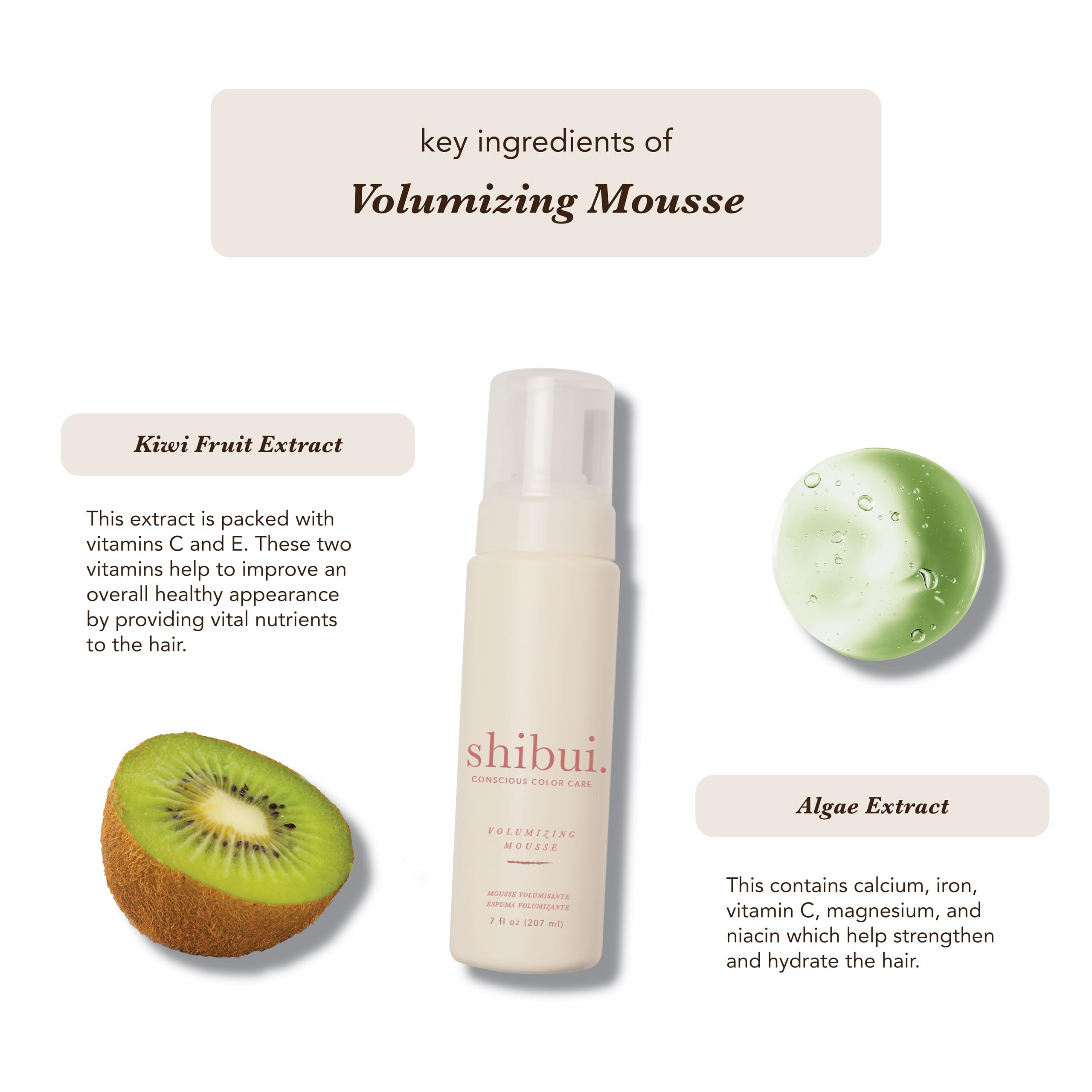SHIBUI Volumizing Mousse adds shine and color radiance to strands
