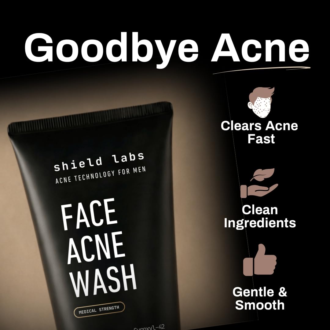 Shield Acne System face wash closeup showing foam action.