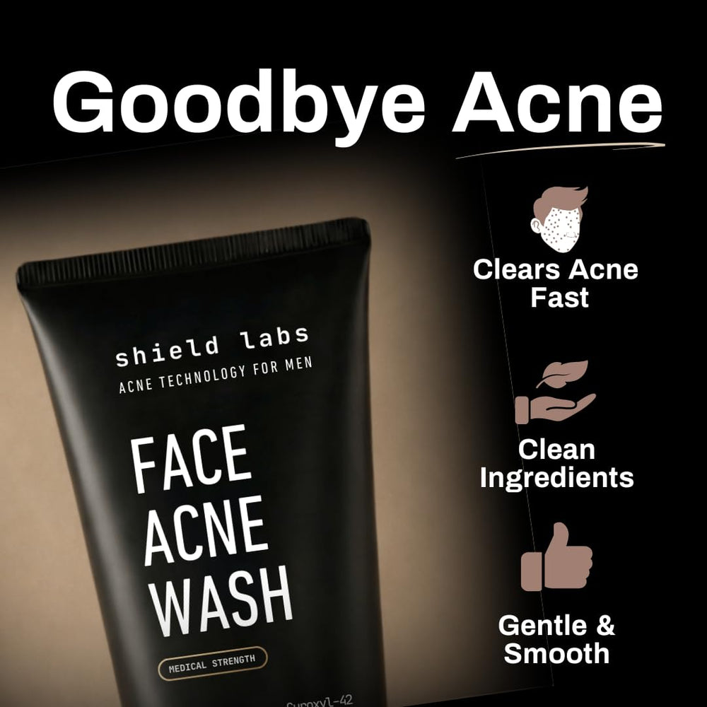 Shield Acne System face wash closeup showing foam action.