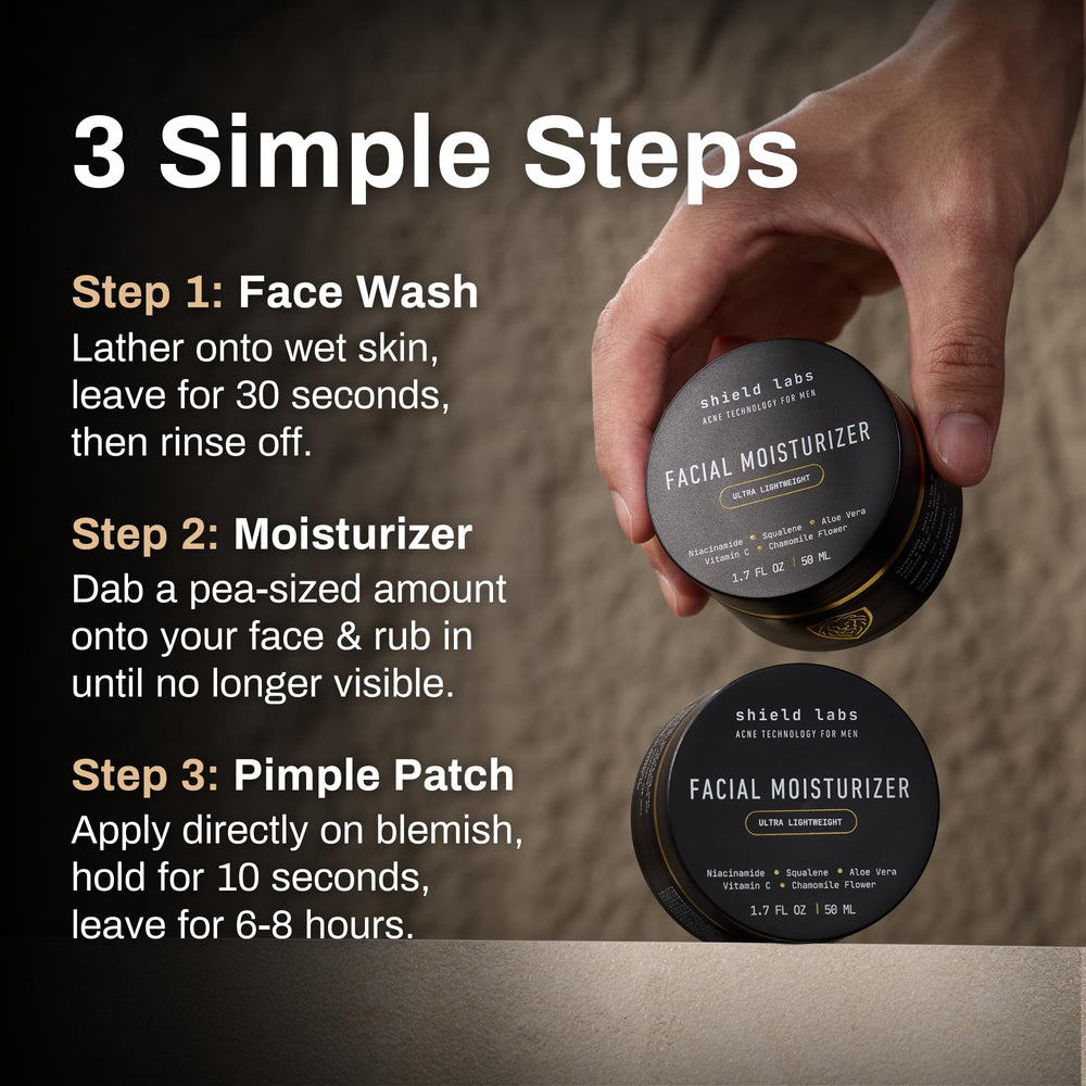 Shield Acne System moisturizer being spread across skin.