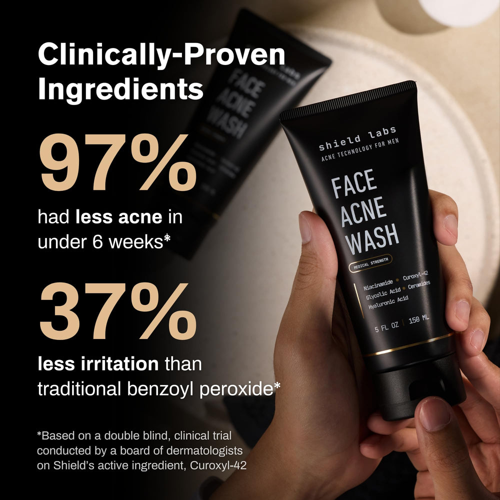 Shield Acne System pimple patches applying on skin for quick regimen.