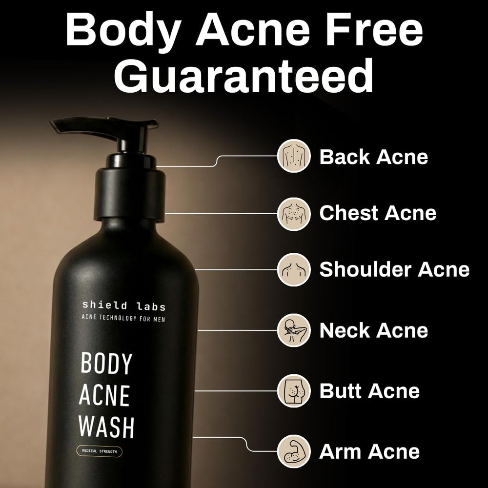 Shield Body Acne Wash daily-use design promotes gentle cleansing for active skin.