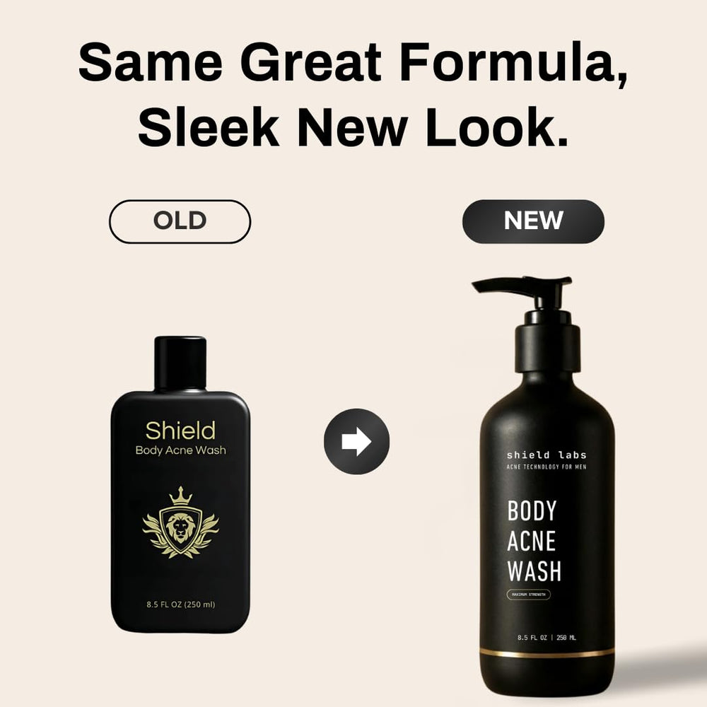 Shield Body Acne Wash unscented formula supports clean back and chest after workouts.