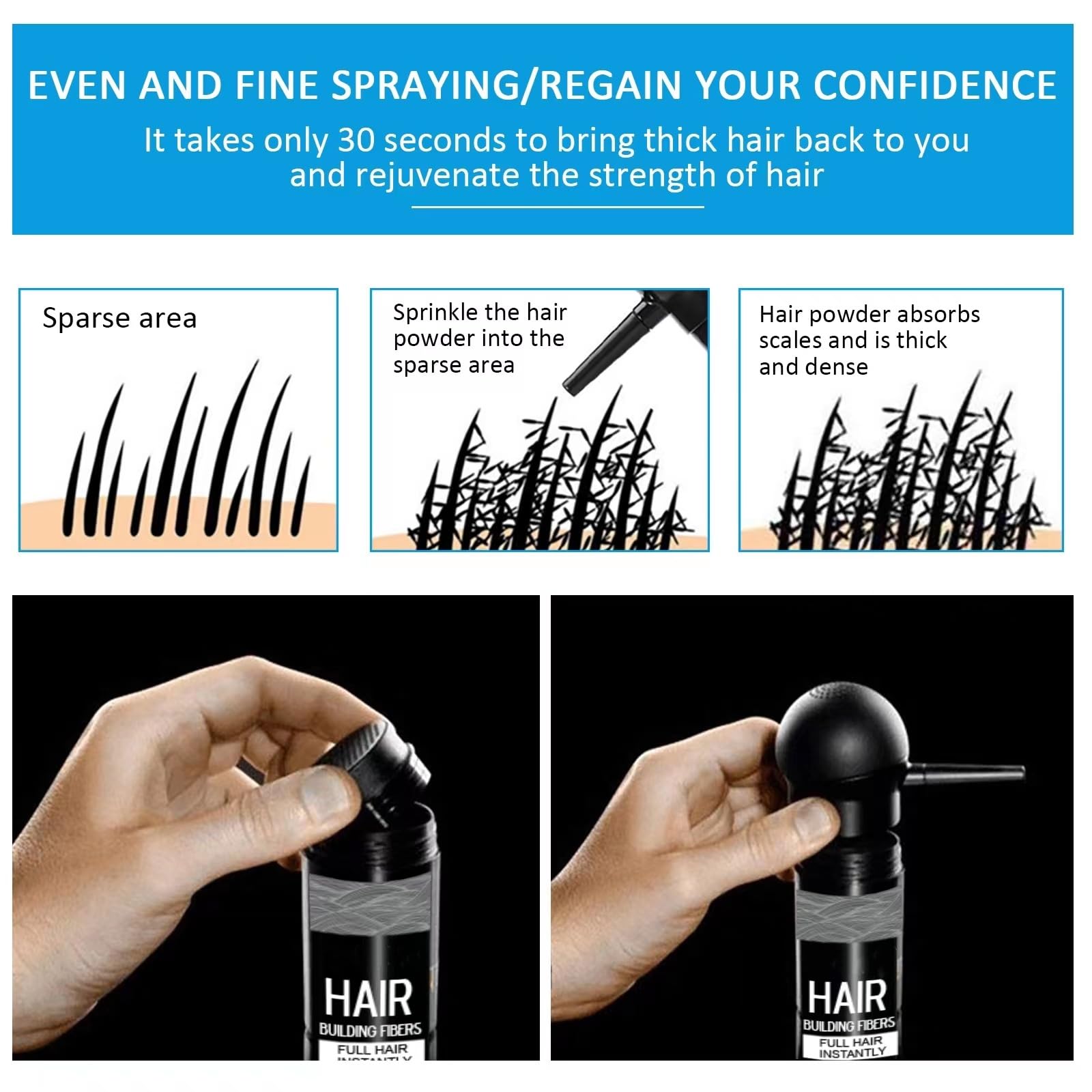 SHIFAKOU cabello más denso al instante para un aspecto natural.