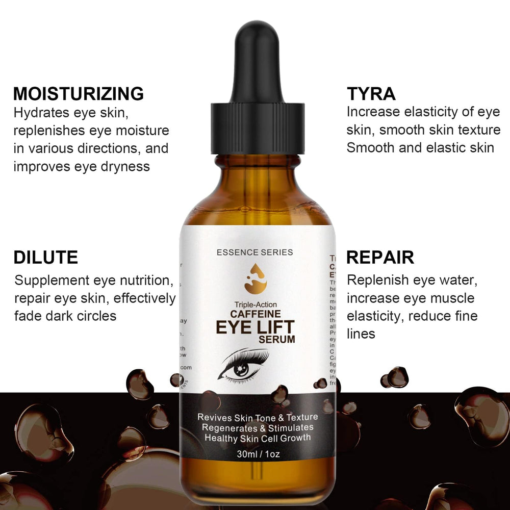 SHIFAKOU Caffeine Eye Serum dispensed cream ready for under-eye use.