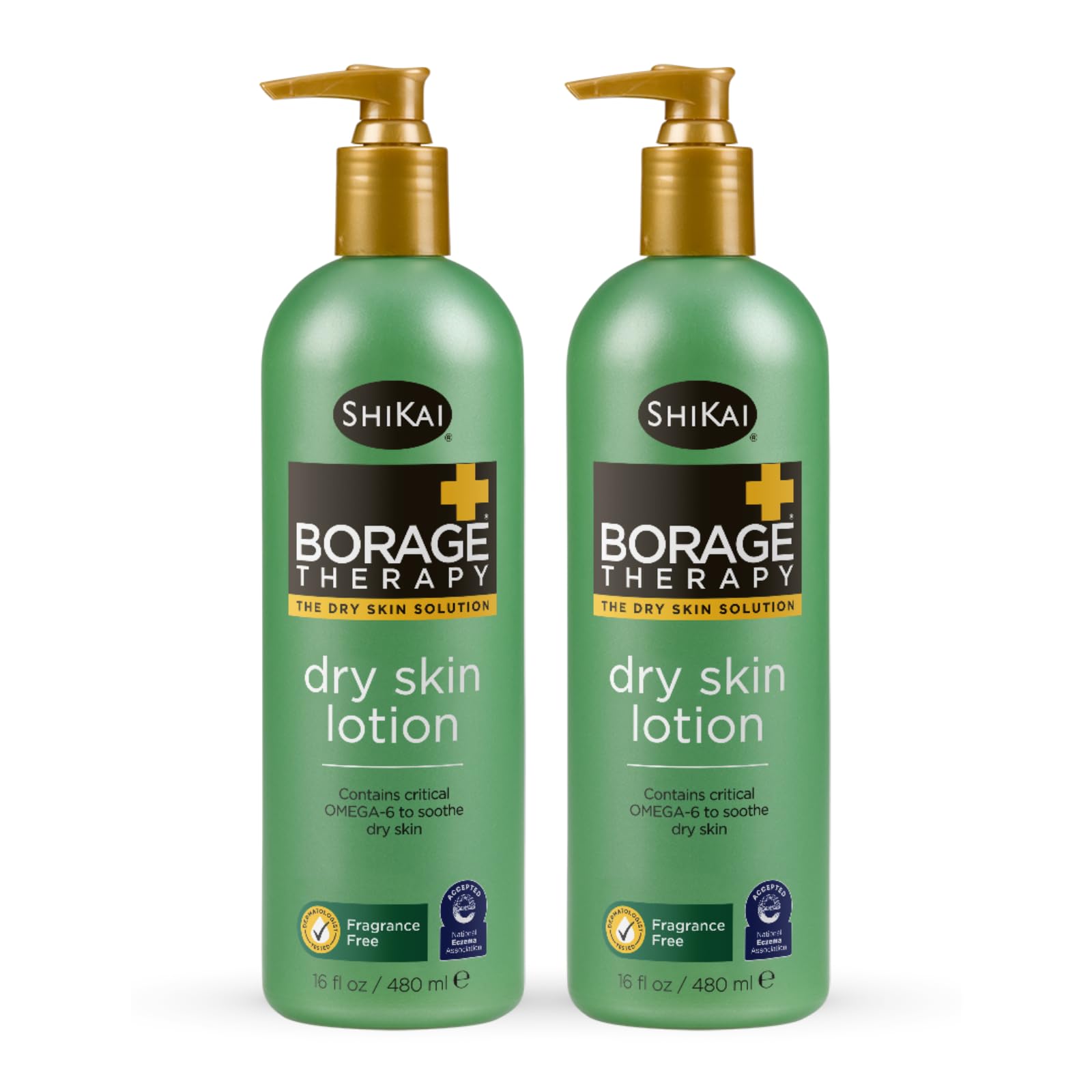 Shikai Borage Therapy lotion bottle, 16 oz pack, for deep hydration