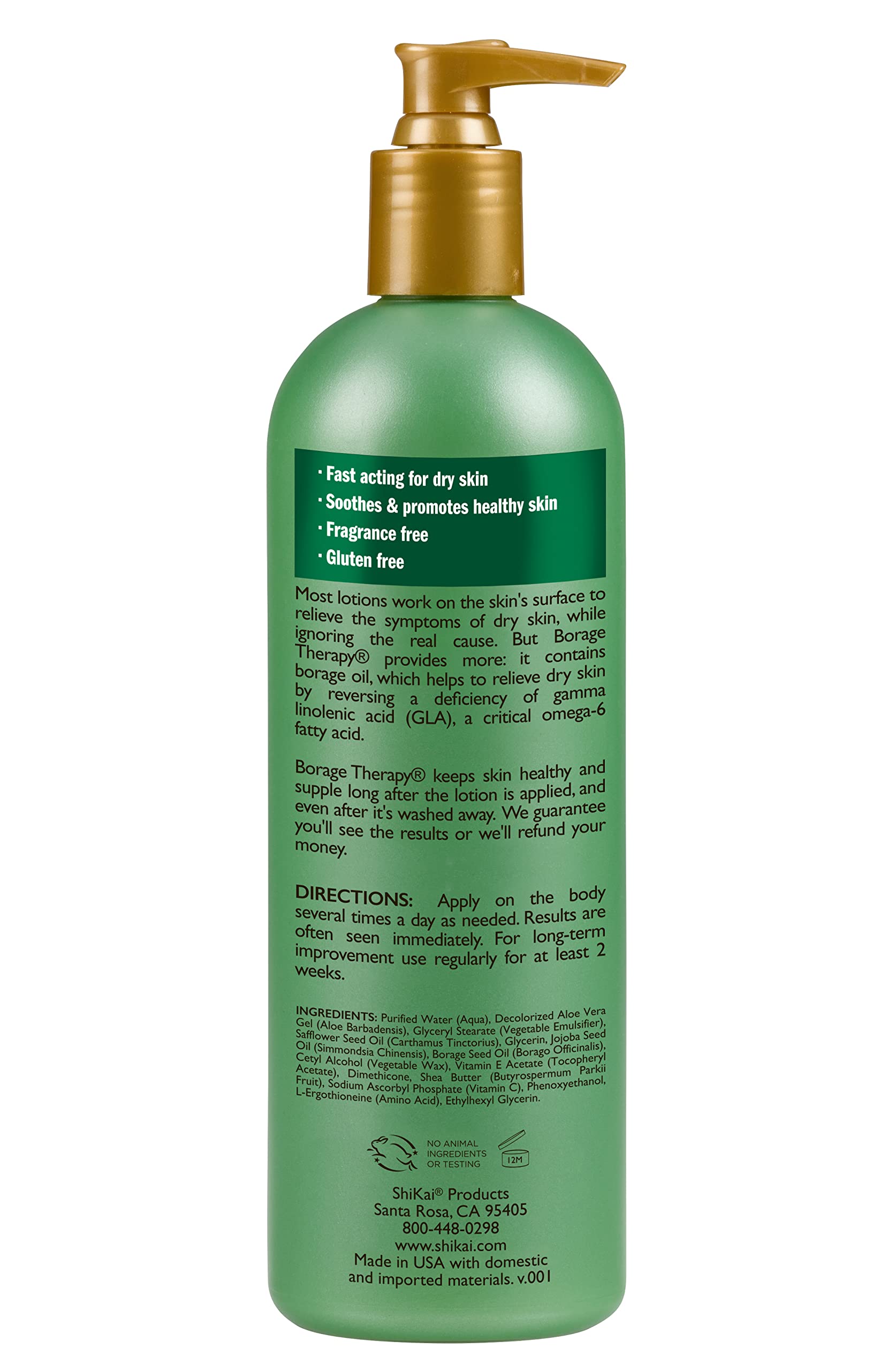 ShiKai Borage Therapy oatmeal shea butter action targets dry skin areas
