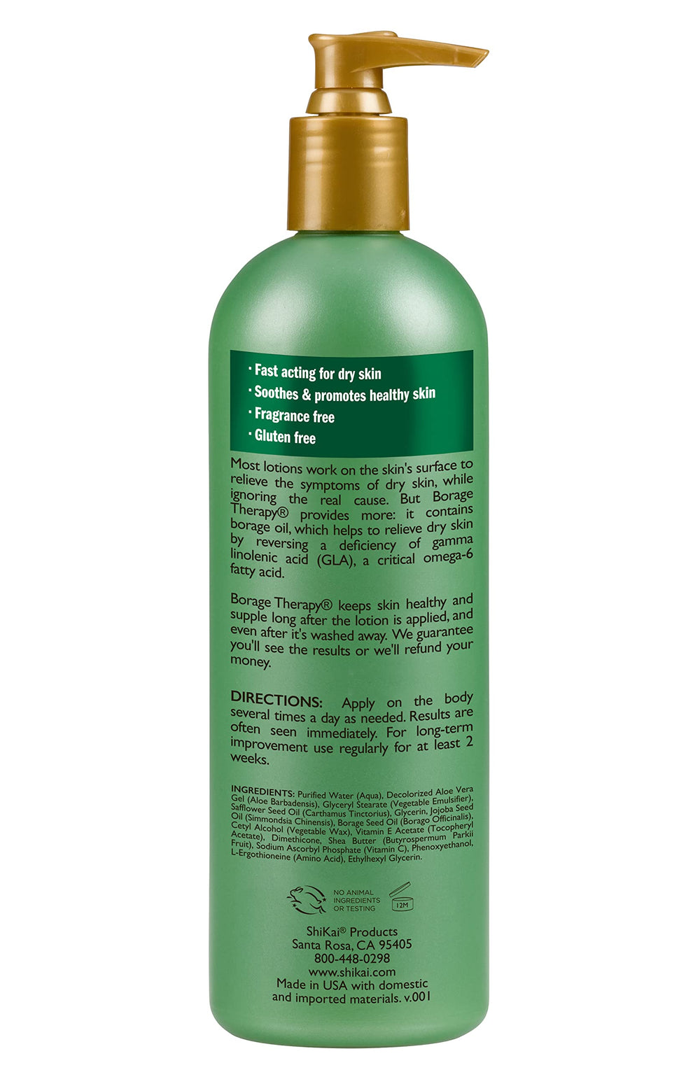 ShiKai Borage Therapy oatmeal shea butter action targets dry skin areas
