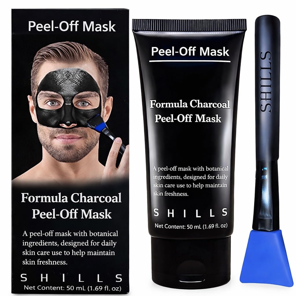 SHILLS mascarilla carbón para hombres en botella, limpieza profunda.