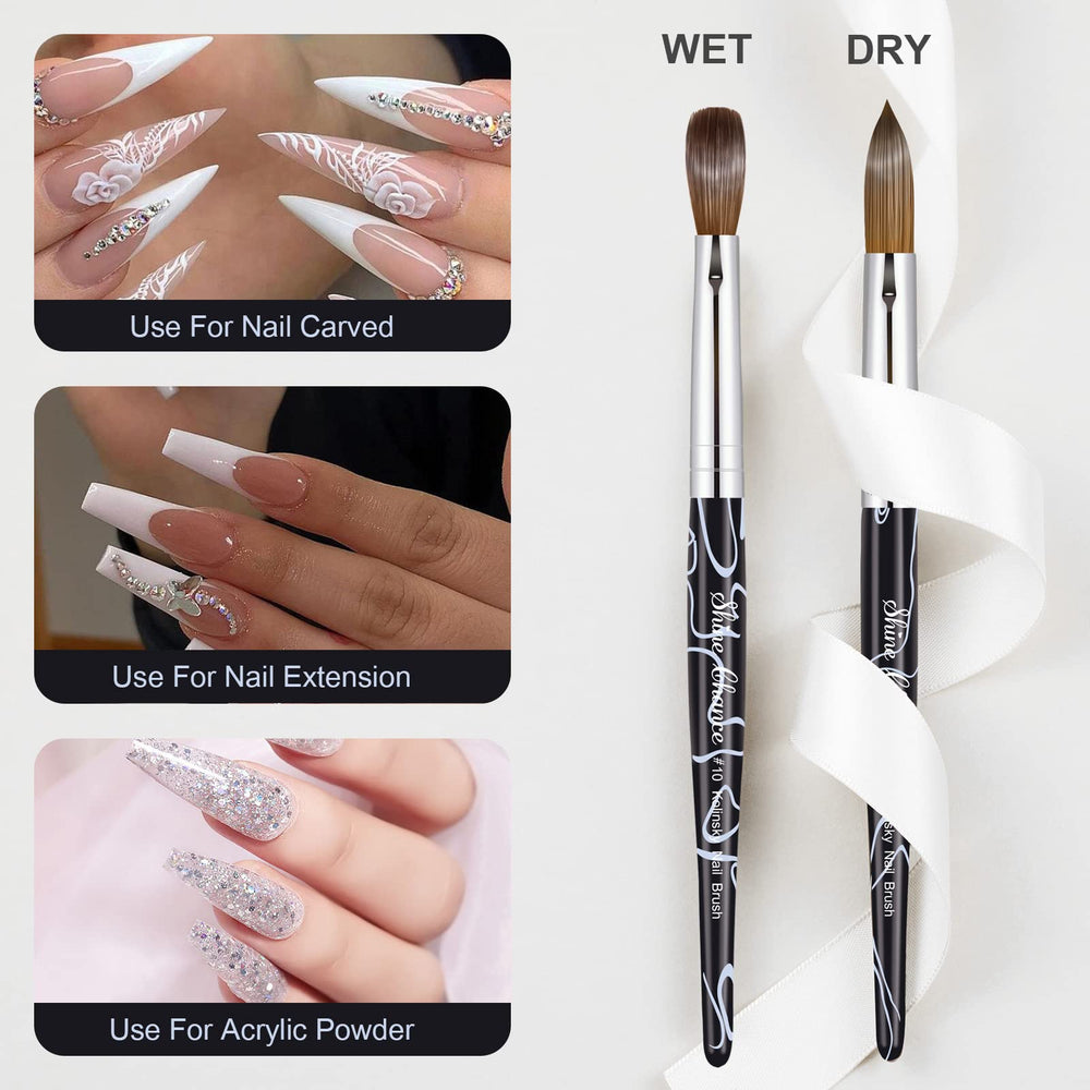 Shine Chance brush with black marble handle for comfortable grip.