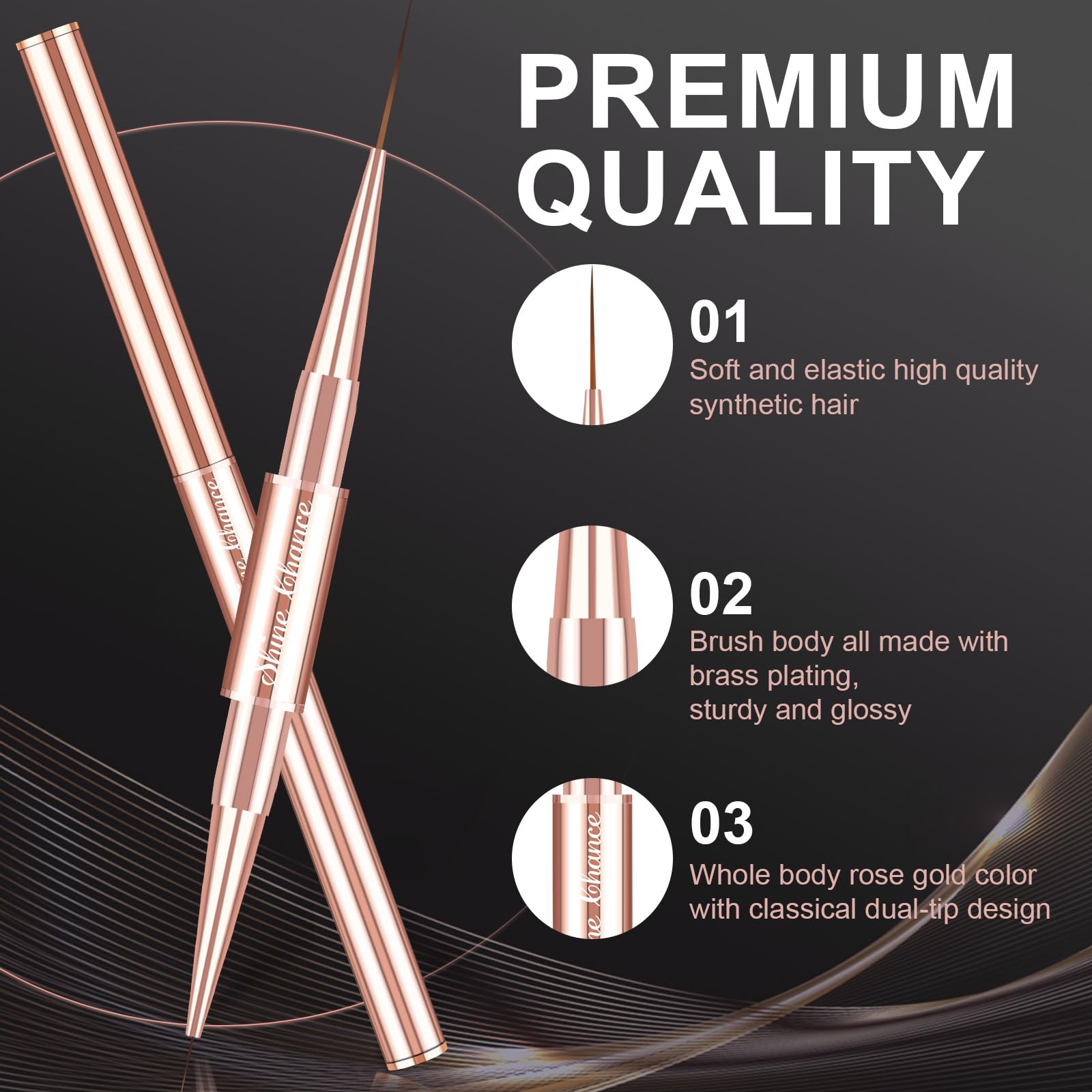 Shine Chance nylon hair brushes deliver smooth acrylic application