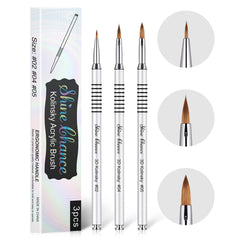 Shine Chance 3D nail brush size 2 with silver handle for precise acrylic application.