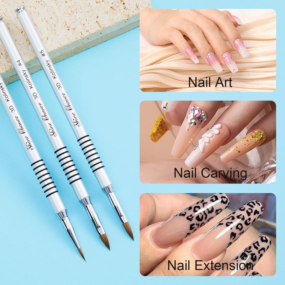 Shine Chance 3D nail brush size 4 for detailed floral nail art.