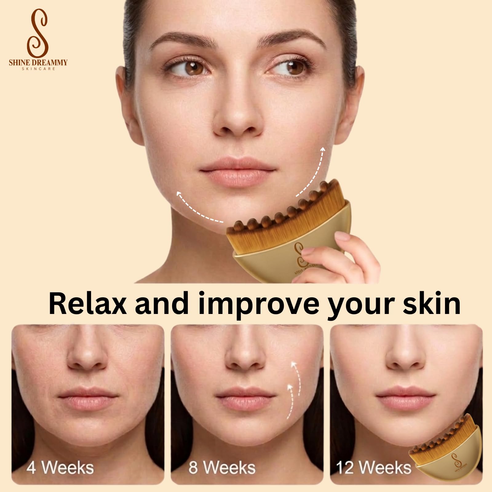 Shine Dreammy face massager supports deeper nourishment from serums and oils