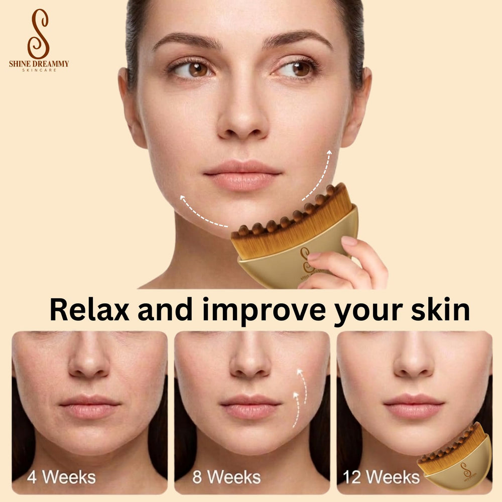 Shine Dreammy face massager supports deeper nourishment from serums and oils