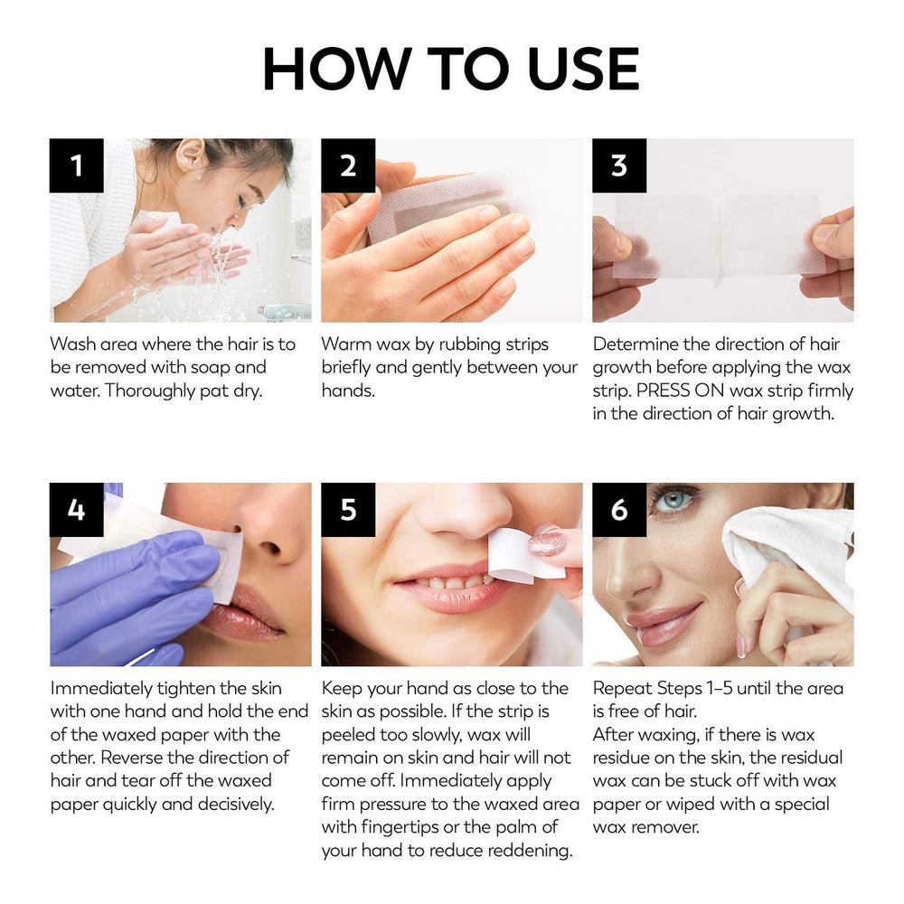 ShineMore facial wax strips close-up show flexible, skin-friendly application.