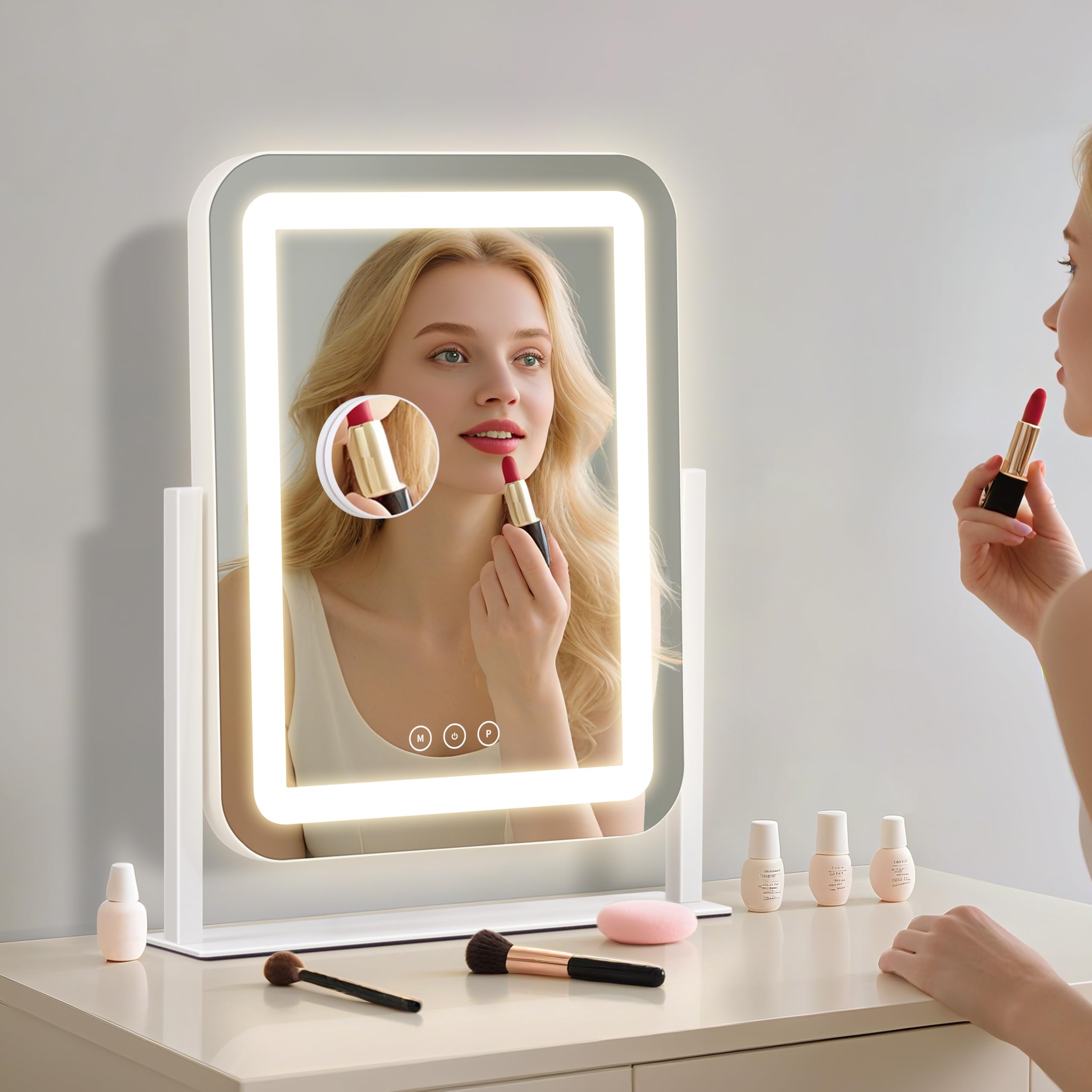 Shinerva dorm room makeup mirror fits compact desk spaces