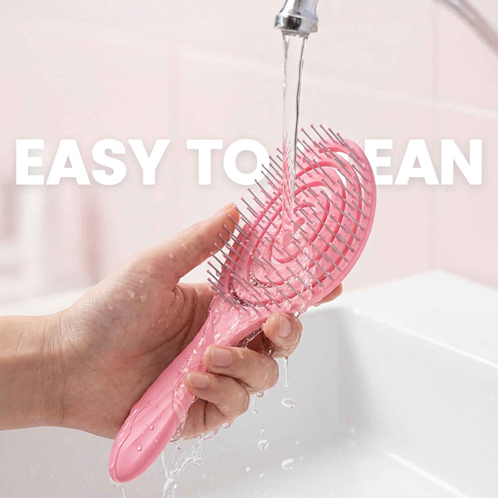 SHINLEA Detangle Brush pink packaging display suitable for gifting