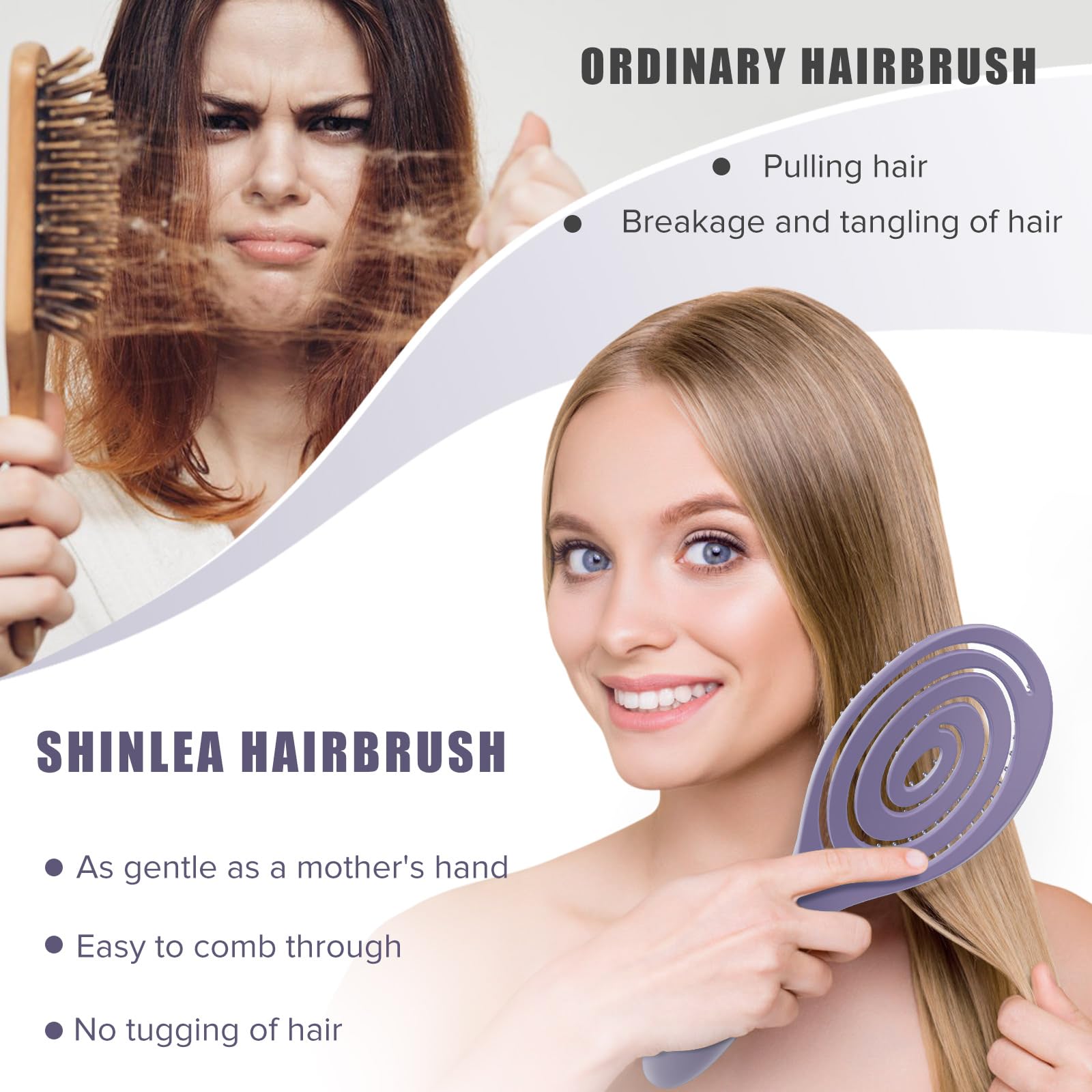 SHINLEA Detangle Hair Brush built with durable ABS for long-lasting use.
