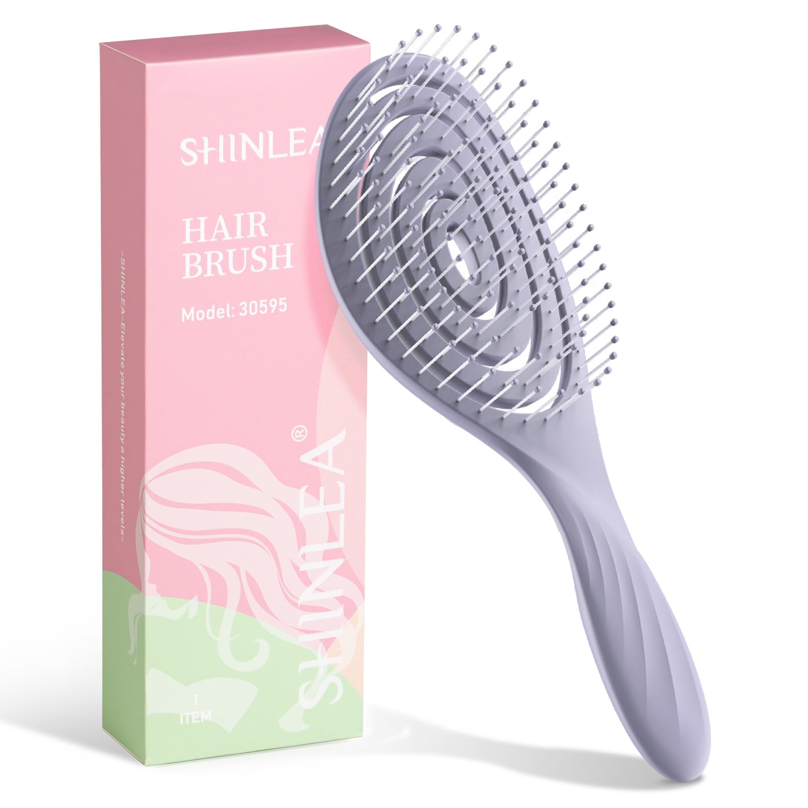 SHINLEA Detangle Hair Brush front view for smooth detangling and scalp comfort.