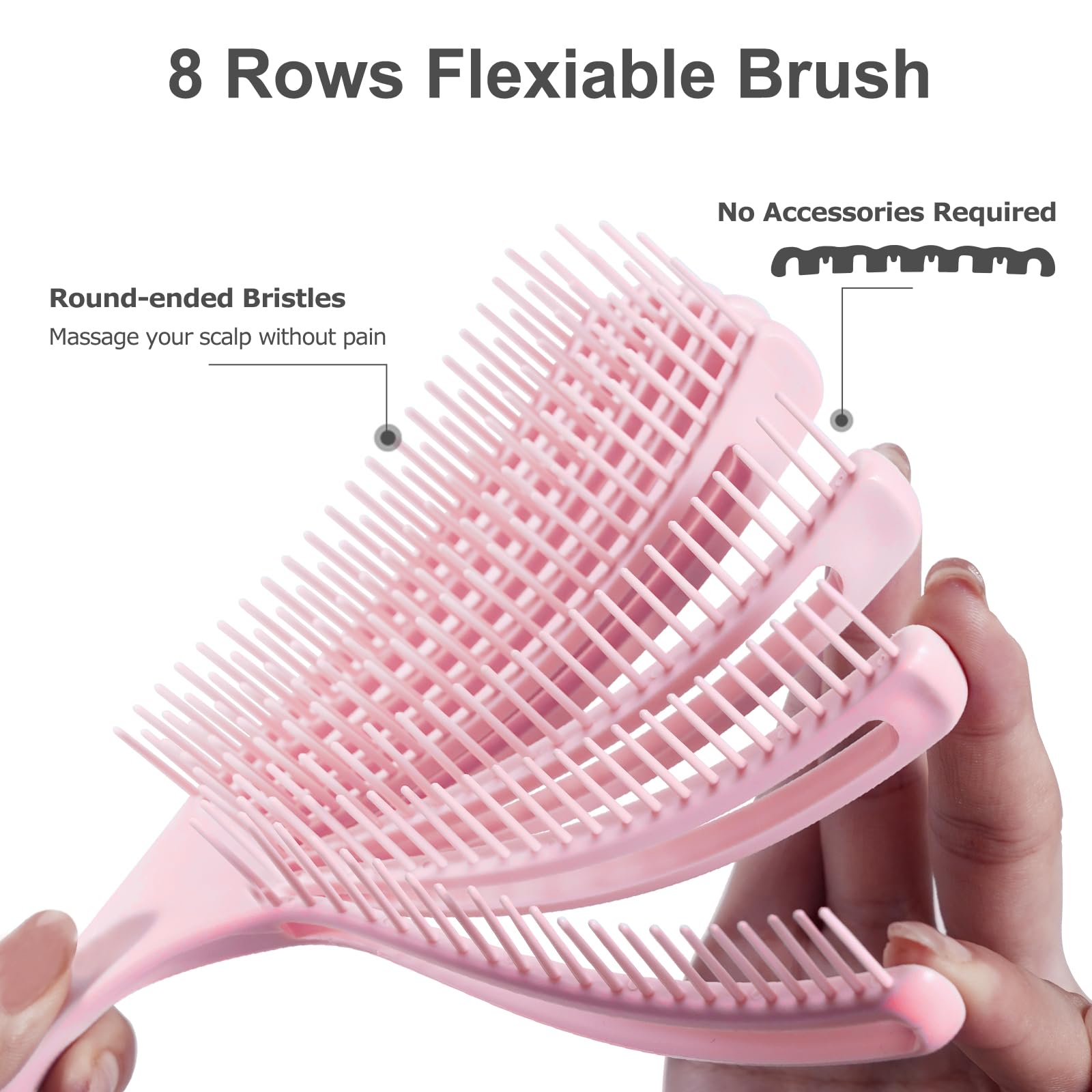 SHINLEA Detangler Brush showing 8-arm design for thorough detangling.