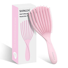SHINLEA Detangler Brush with eight-arm design for curly hair detangling.