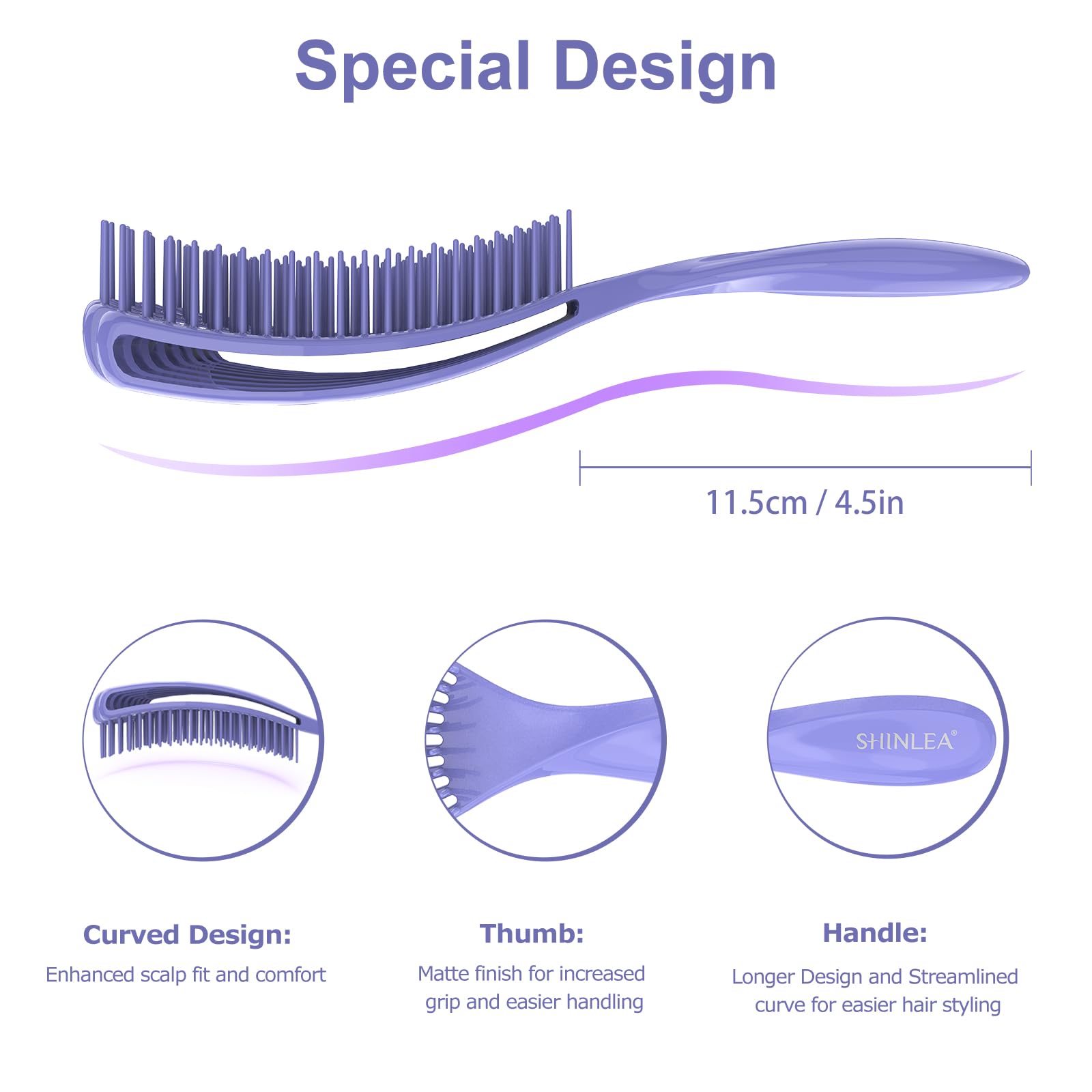 SHINLEA Detangler Brush eight-arm-design highlights efficient detangling