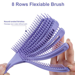 SHINLEA Detangler Brush ergonomic-handle-purple designed for comfortable brushing sessions