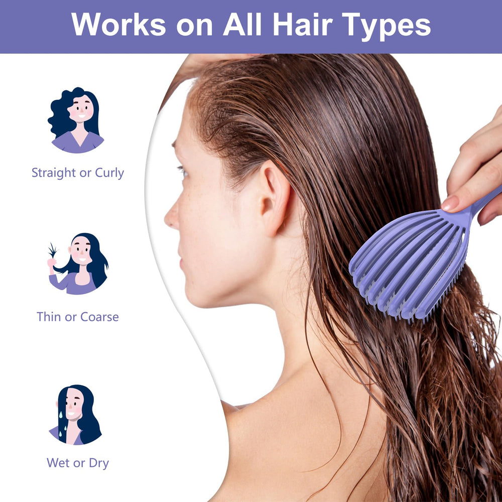 SHINLEA Detangler Brush hollow-arms-drying aids faster drying of wet hair