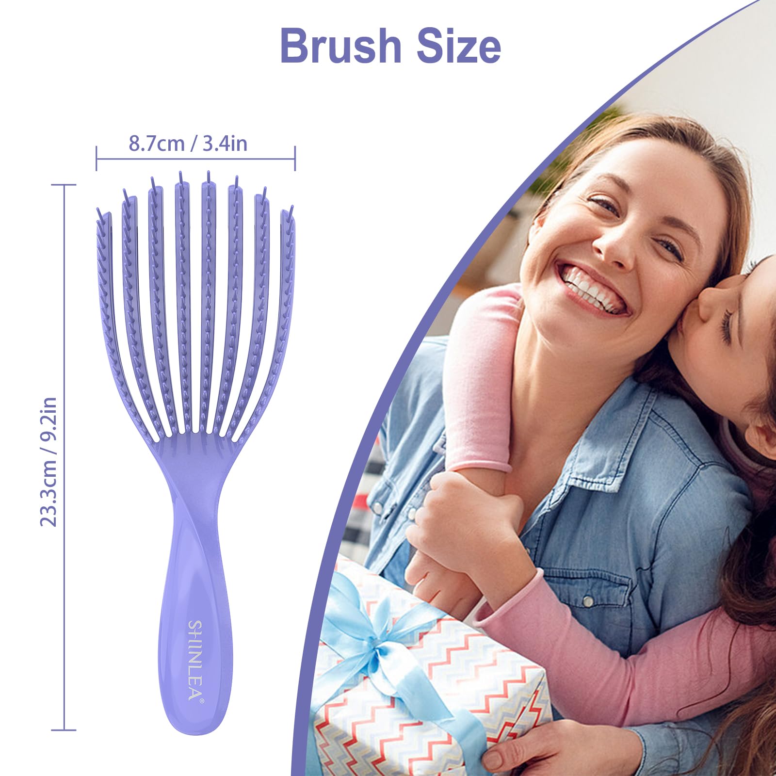 SHINLEA Detangler Brush kid-usage-purple supports easy brushing for children