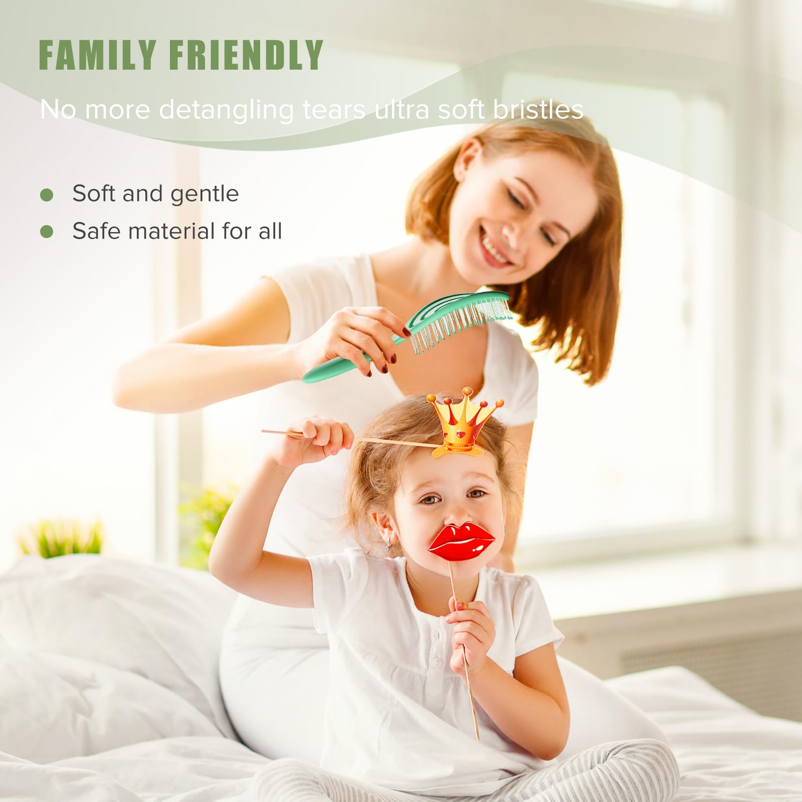 SHINLEA detangler brush works on wet and dry hair for versatility.