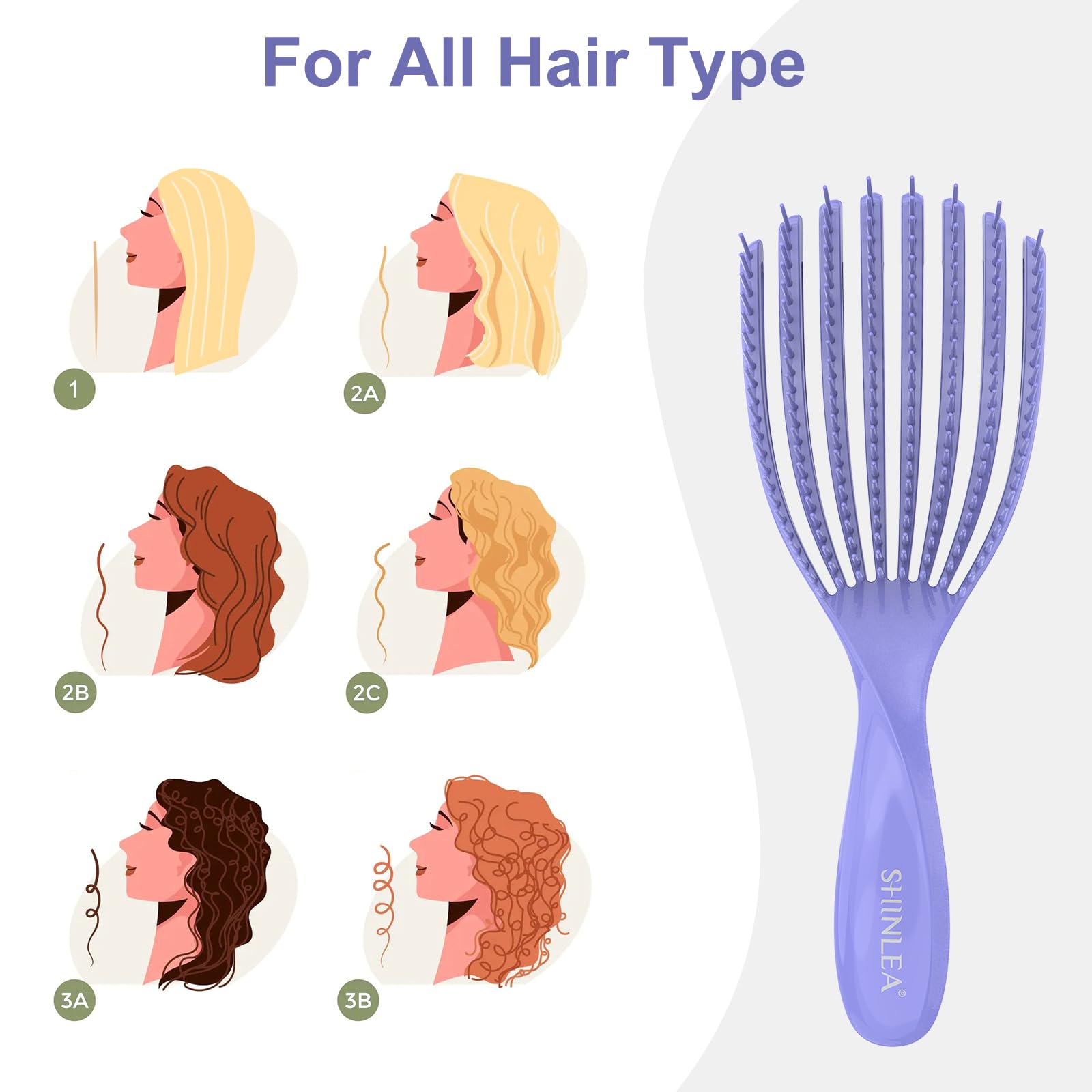 SHINLEA Detangler Brush in wet-hair use demonstrates smooth glide
