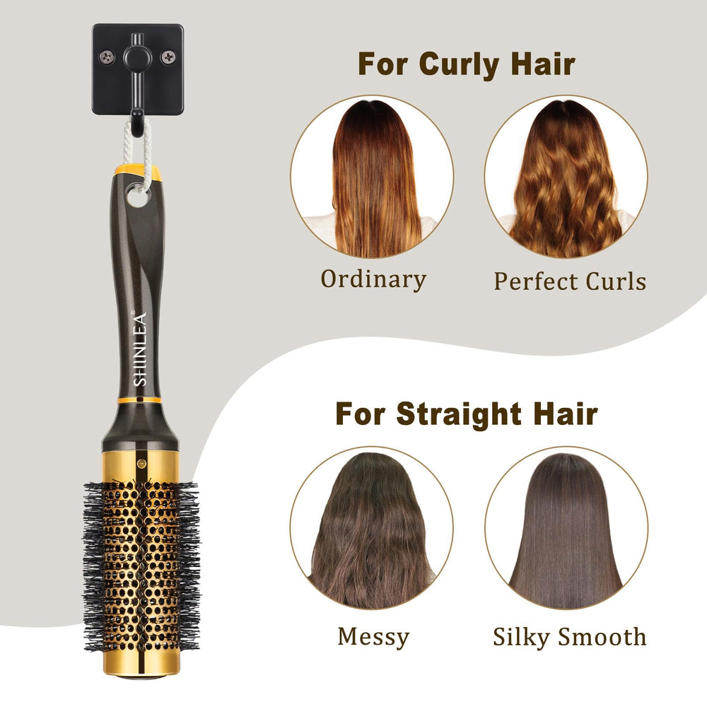 SHINLEA durable bristles grip strands for smooth, controlled styling.
