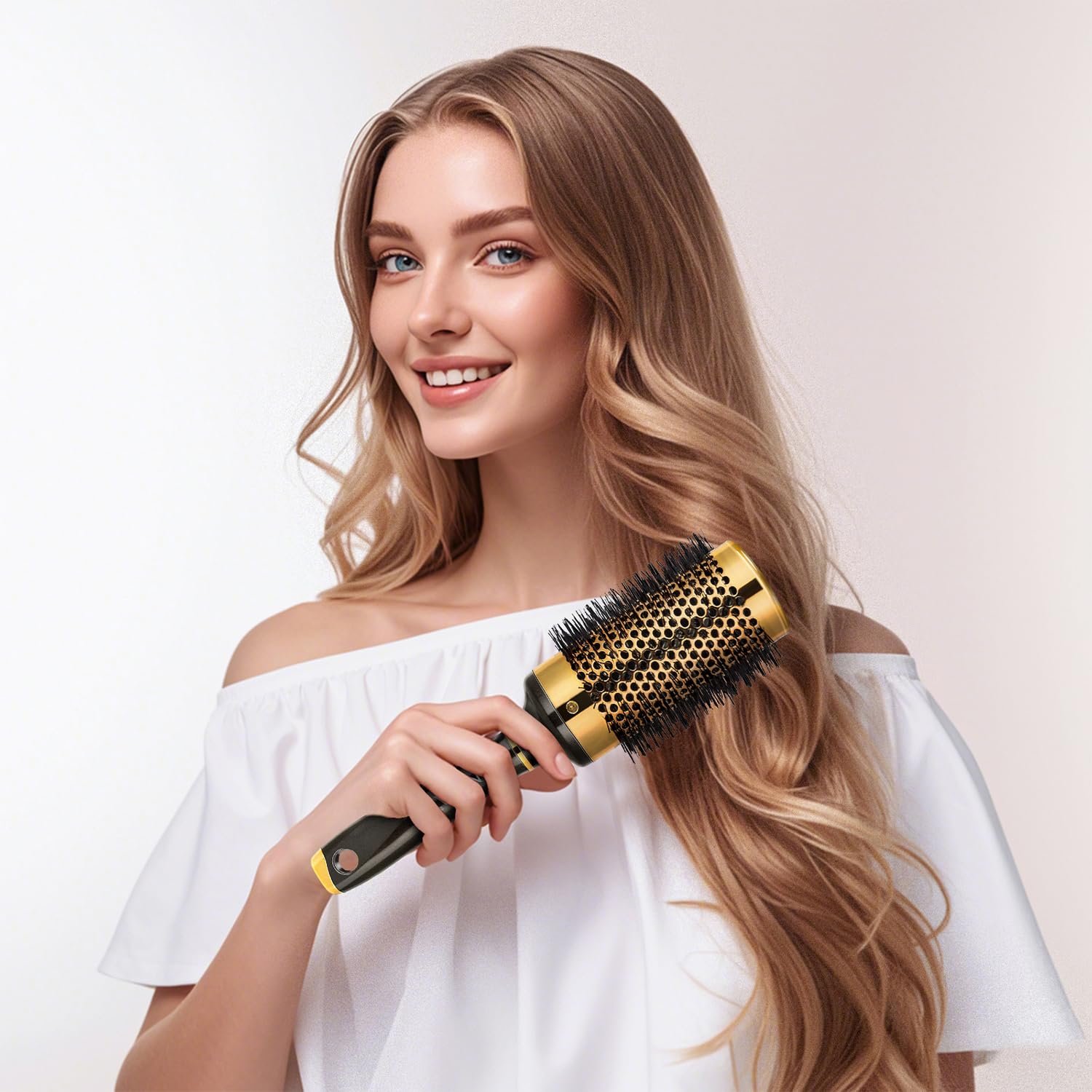SHINLEA gift-ready round brush ideal for beauty lovers
