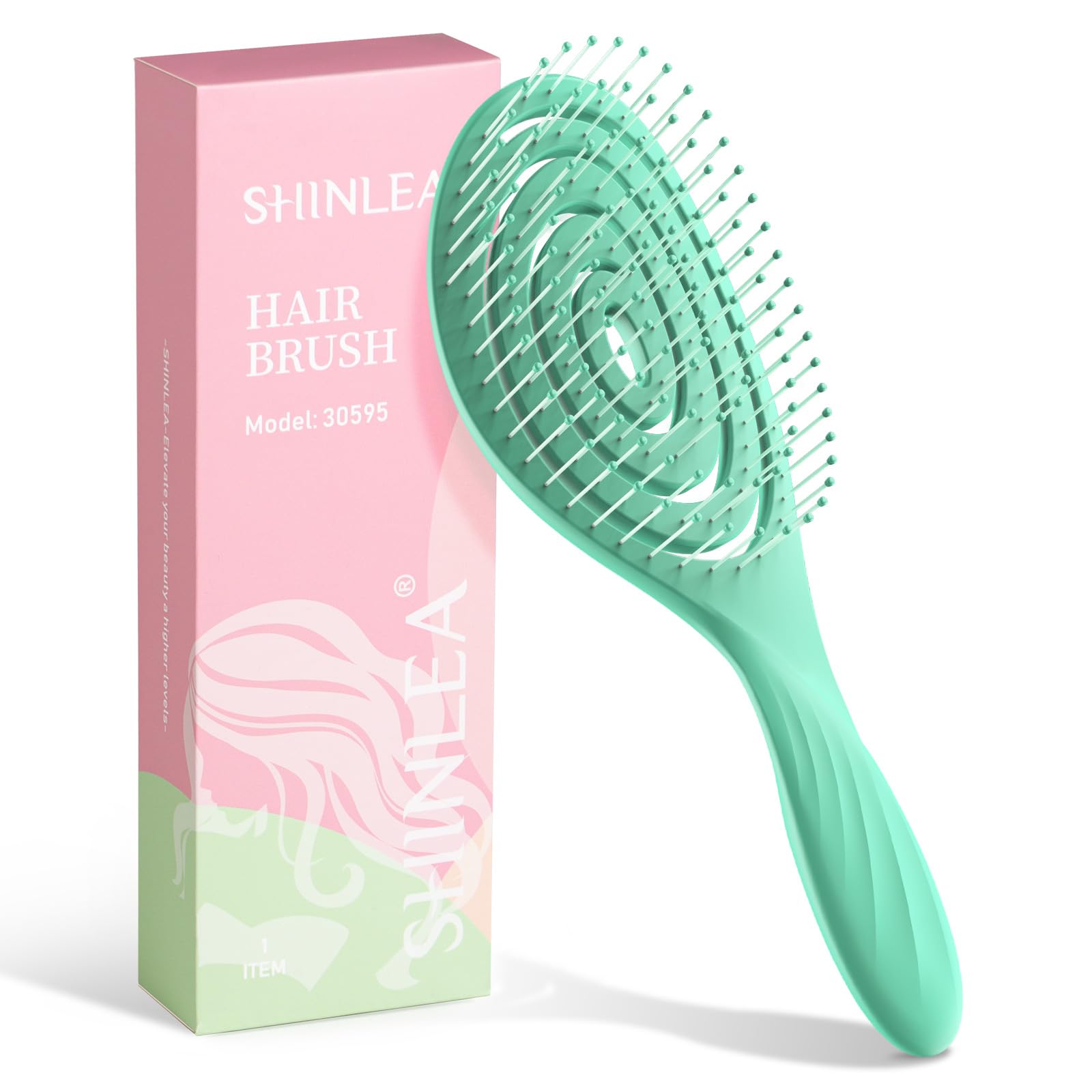 SHINLEA Hair Brush detangler bristles enable smooth detangling.