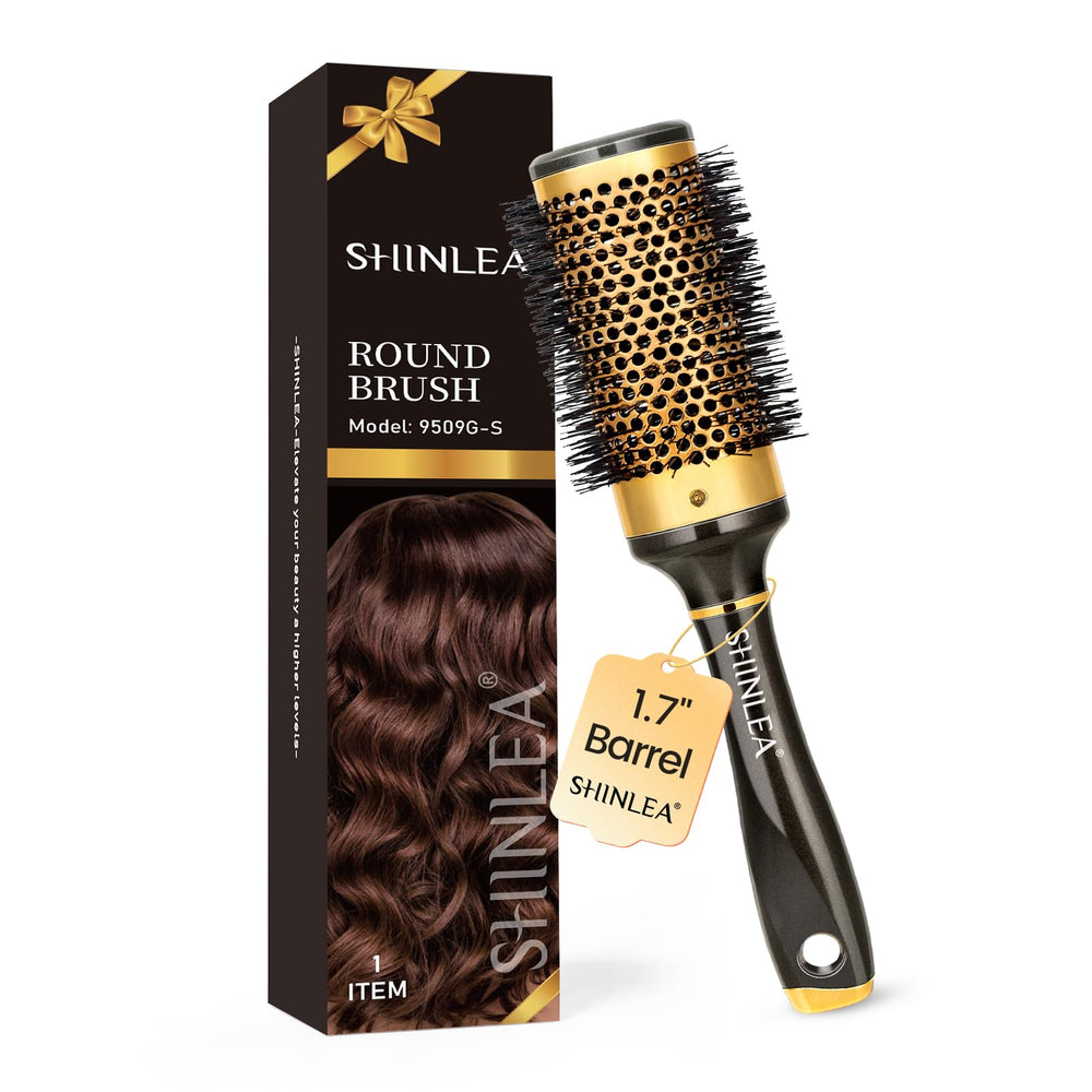 SHINLEA round hair brush with aluminium vent-tube for faster drying and sleek results.