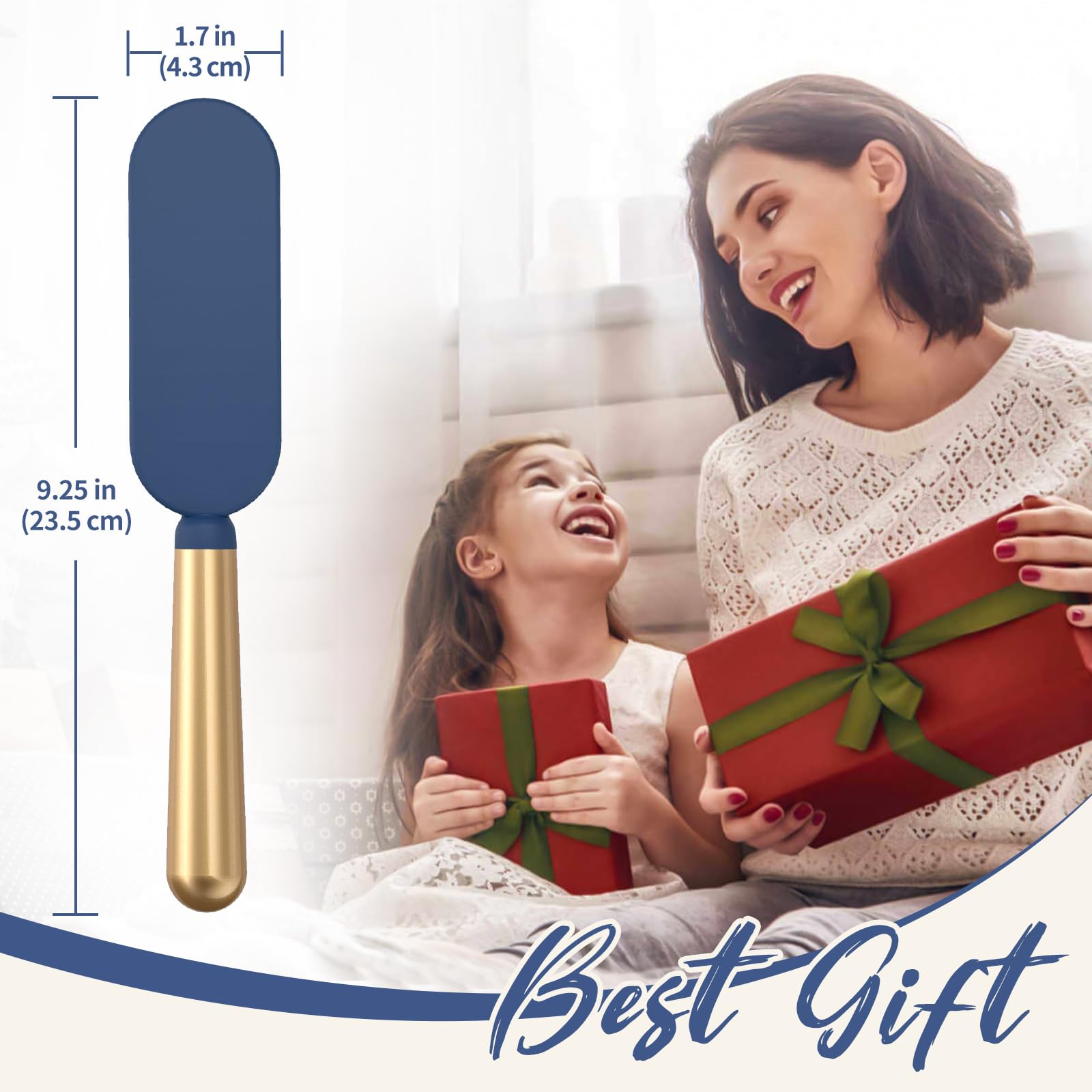 SHINLEA Slim Hair Brush blue purple body reflecting light during use.
