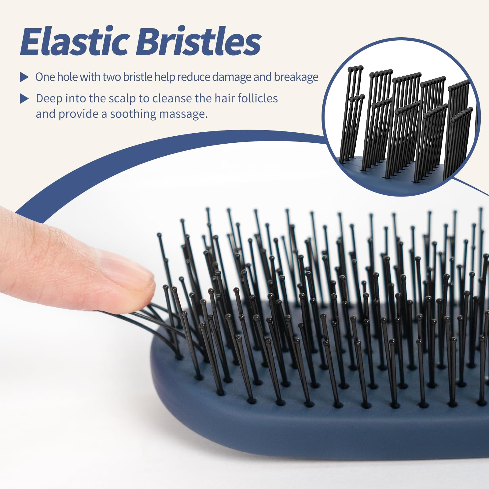 SHINLEA Slim Hair Brush with textured grip for secure brushing during styling.