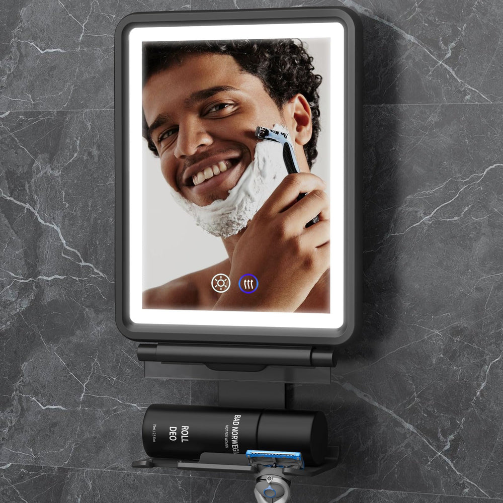 Shinowa heated fogless shower mirror for a clear shave