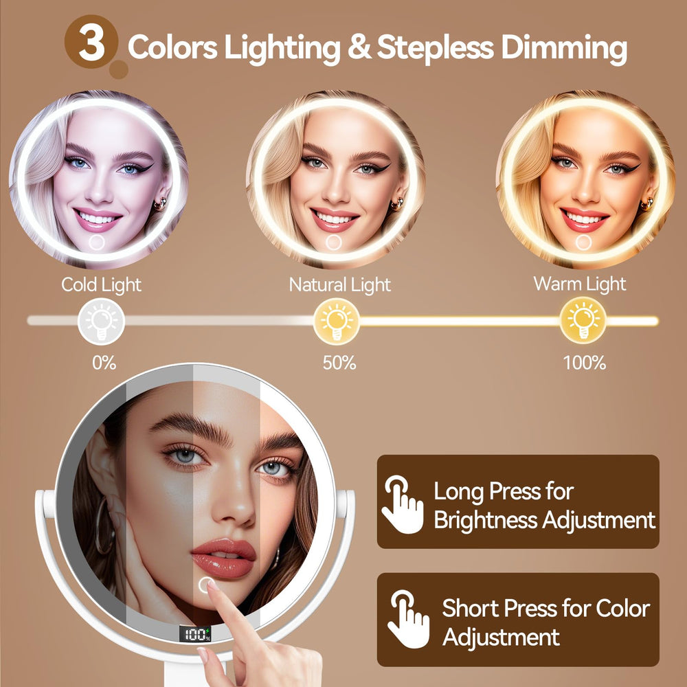 Shinowa vanity mirror offers three color lights for adaptive mood lighting
