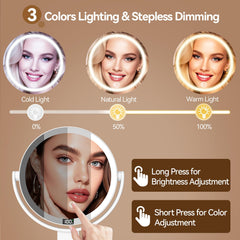 Shinowa vanity mirror offers three color lights for adaptive mood lighting