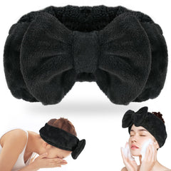 Shintop Spa Headband in soft coral fleece for gentle skincare sessions.