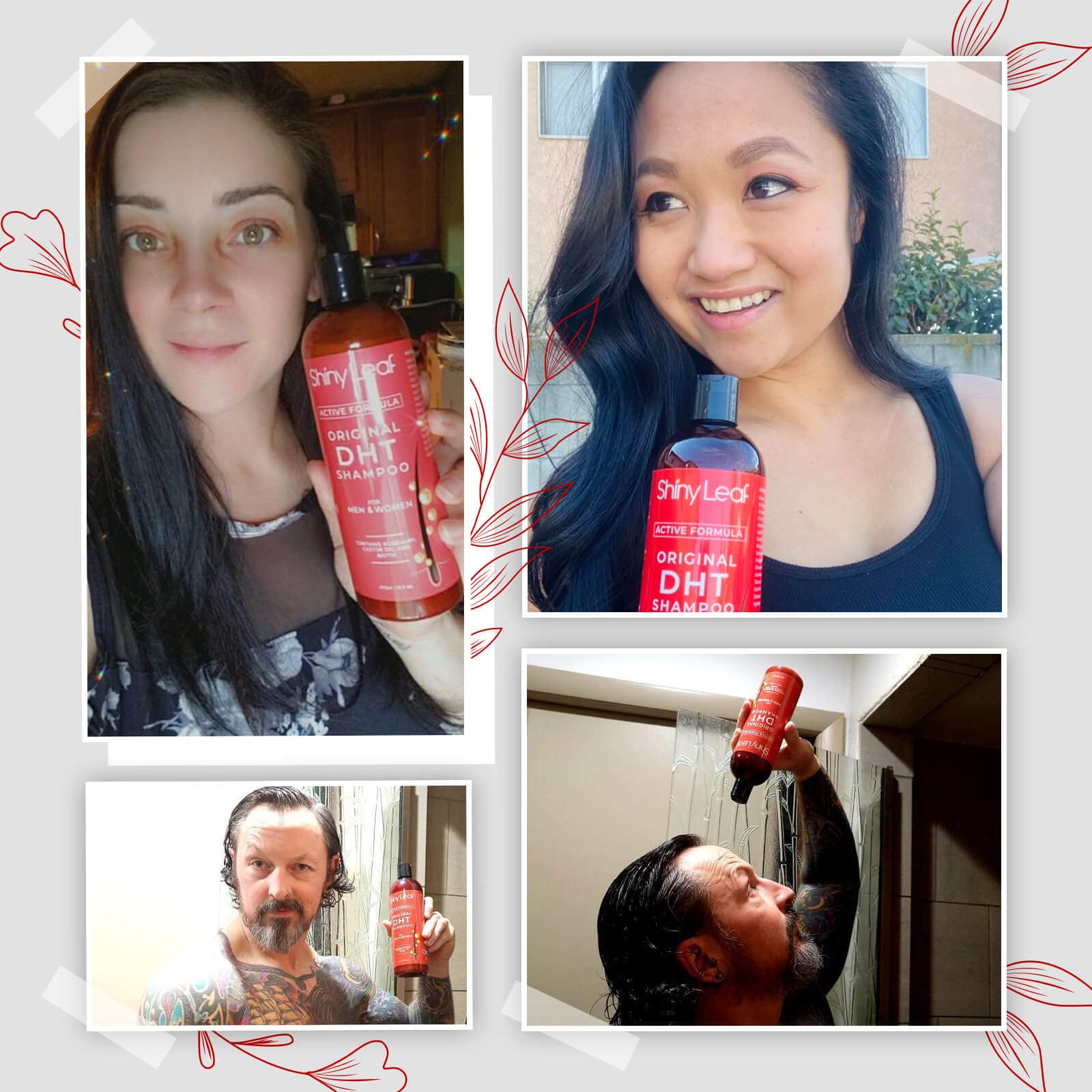 Shiny Leaf color-safe formula — protects color-treated hair.